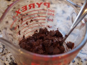 melted chocolate chips