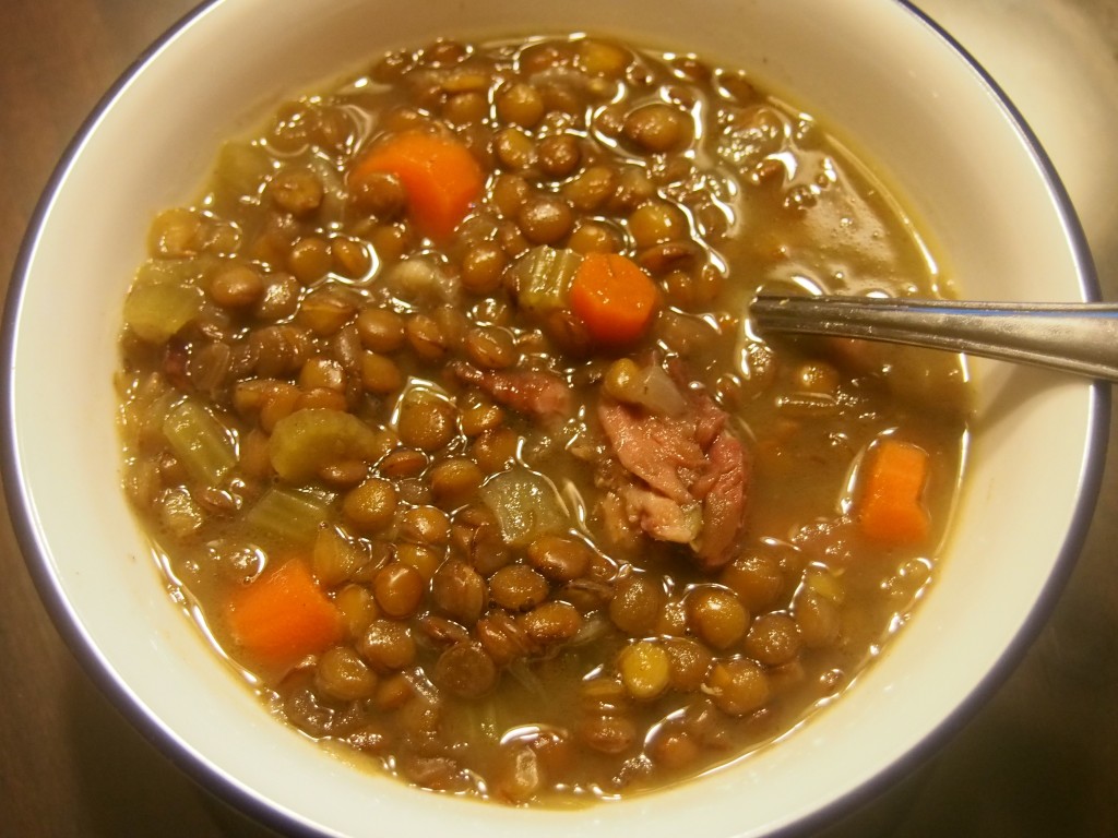 Lentil and Ham Bone Soup - My Kitchen Clatter